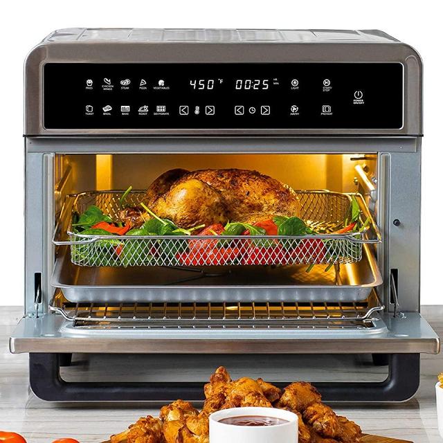 Aria Air Fryers ATO-898 Toaster Oven Air Fryer, 30Qt, Brushed Stainless Steel