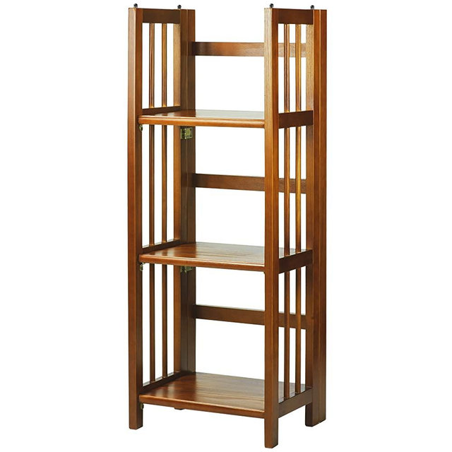 Casual Home 3-Shelf 14" Wide Folding Bookcase, Honey Oak (New)