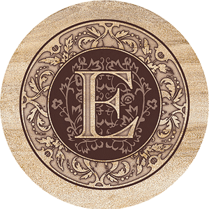 Sandstone Coaster Set - Monogram E