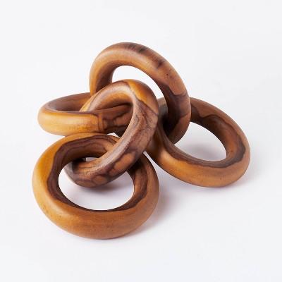 2.5" x 17" Decorative Teak Wood Chain Figurine - Threshold™ designed with Studio McGee