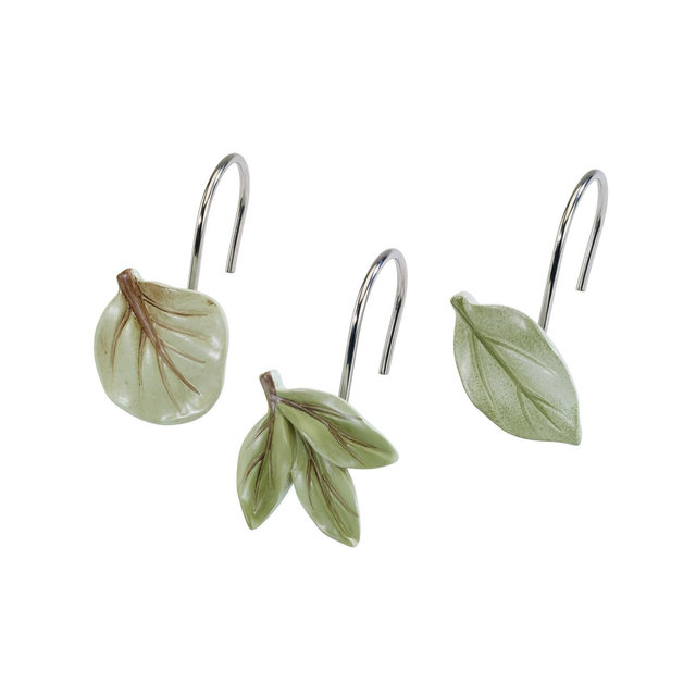 Avanti Ombre Leaves Botanical Resin 12-Pc. Shower Curtain Hooks