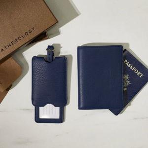 Deluxe Passport Cover + Luggage Tag Set | Full grain leather, complete travel set, Leatherology Black Onyx