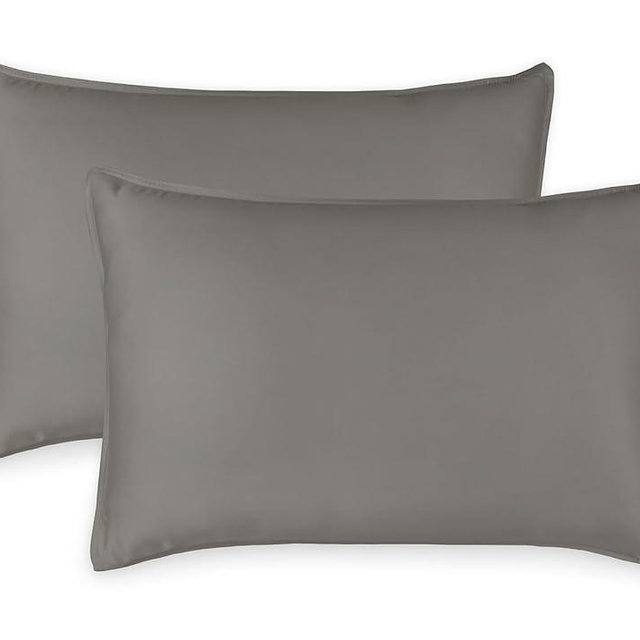 Queen Pillowcases by Pure Bamboo, Genuine 100% Organic Viscose Derived from Bamboo, Luxuriously Soft & Cooling, Double Stitching, Envelope Closure (2 Queen Pillowcases, Graphite)