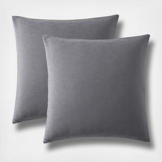 Solid Textured Pleats Euro Sham, Set of 2