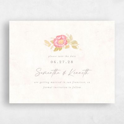 Dusty Pink Wedding Save the Date - Muriano Landscape