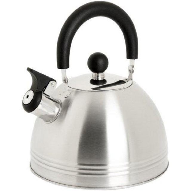 Mr. Coffee Carterton 1.5 Quart Stainless Steel Whistling Tea Kettle, Silver
