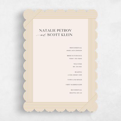 Scalloped Wedding Program - Callum
