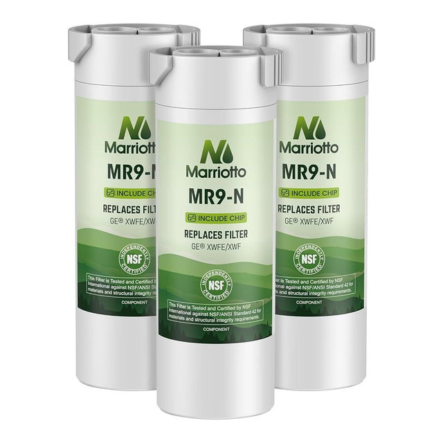 MARRIOTTO Water Filter Compatible with XWFE (Built-in CHIP), Replacement for GE XWFE, XWF Refrigerator Water Filter Pack of 3