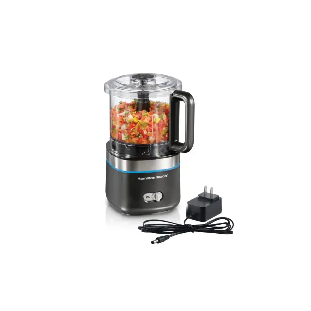 Hamilton Beach Cordless Food Chopper 4 Cup 72880: 1-Year Warranty, Dishwasher-Safe, Black, 12W, Electric Slicer