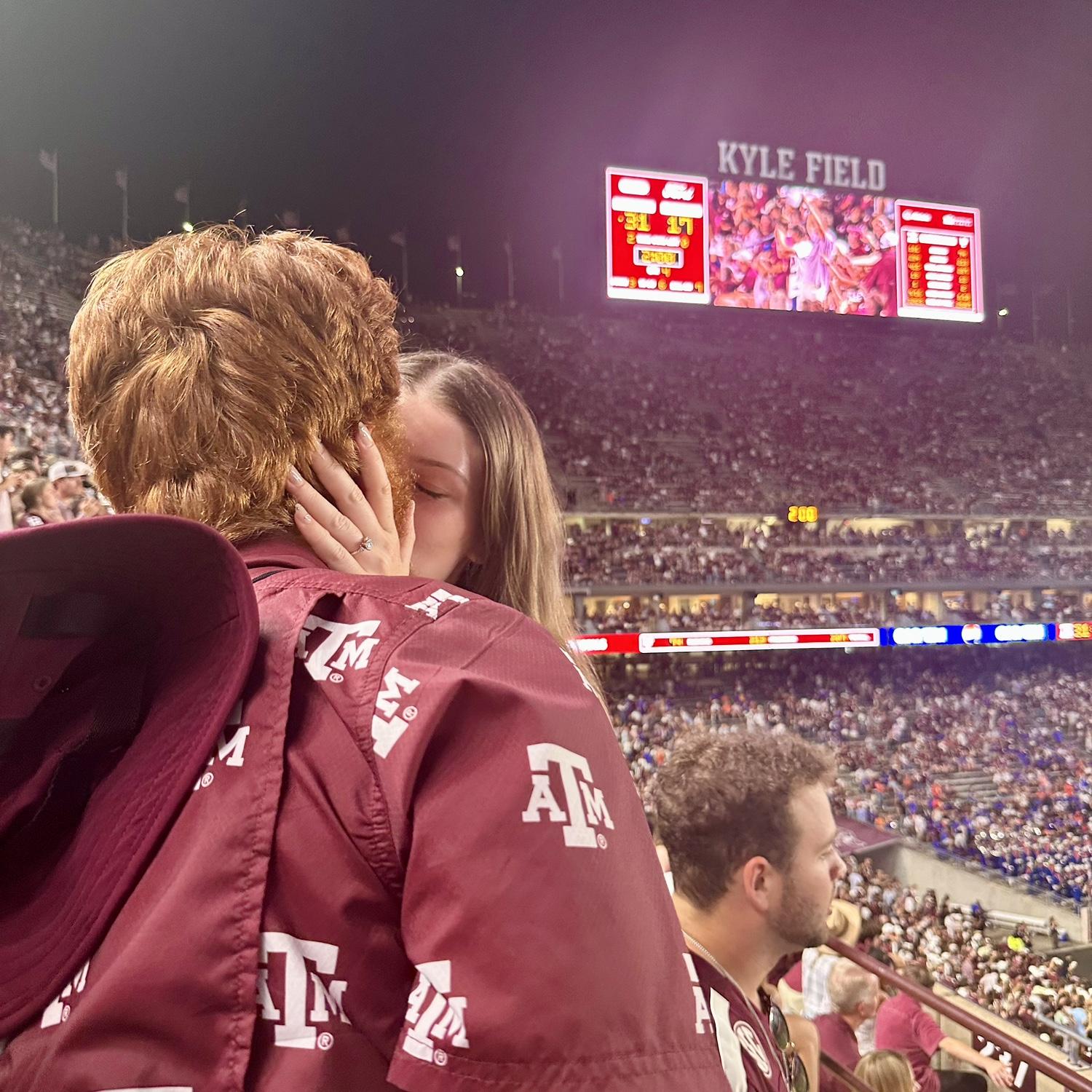 10/11/25. One of the couple's favorite gameday photos. We love Aggie football!!