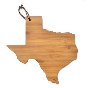 TX State Outline Cheese Board Bamboo 10.5"x6" - Mara Mi