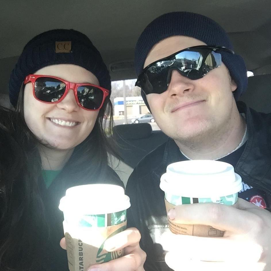 White girl Christmas shopping.