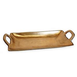 Simplydesignz - SimplyDesignz 17" Rectangular Metallic Tray in Gold