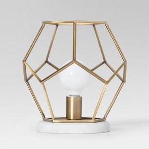 Geometric with Marble Accent Lamp Brass Includes Energy Efficient Light Bulb - Project 62™