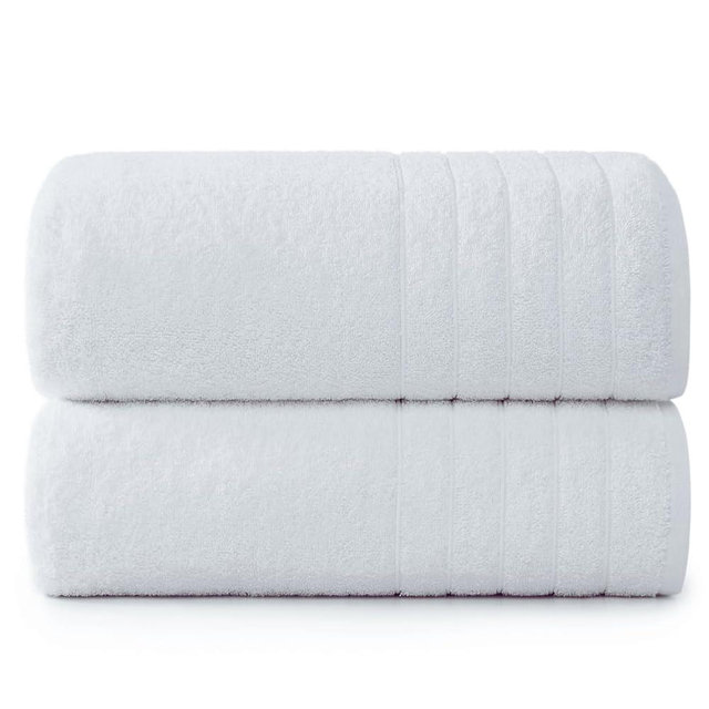 Casa Platino 30x60 100% Cotton Mercerized Large Bath Towels 2 Pack, Highly Absorbent and Quick Dry Bath Towels for Bathroom, Perfect White Towels for Hotels, Spa, Air Bnb, Adult Towels - White