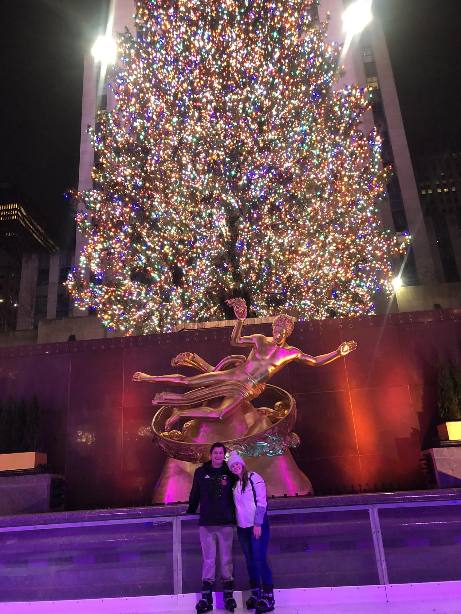 Ice skating at the Rockefeller center