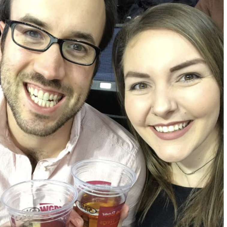 Shortly after, we were on the kiss cam at the Griffins Game!