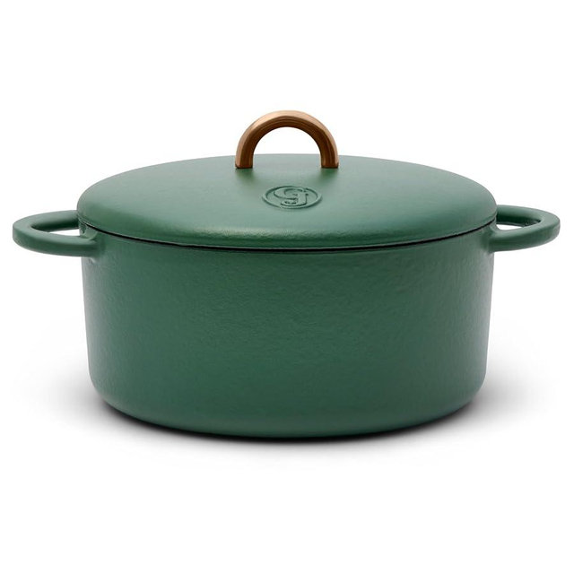 Great Jones Dutch Baby Dutch Oven with Lid (Broccoli, 3.5-Quart) | Enameled Cast Iron, Round Shape | Safe for Stovetops & Ovens up to 500°F | Space-Saving & Dishwasher-Friendly | Small-Batch Cooking