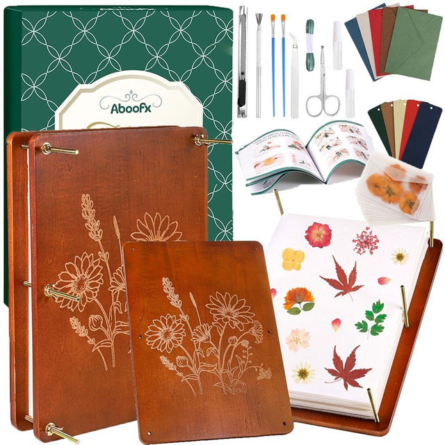 Aboofx Flower Press Kit, Craft Kits 15.7" x 11.8" 6 Layers Wooden Flower Pressing Kit for Crafts Pressed Flowers and Plant for DIY Art, Preservation for Bookmark Frame Wedding Drying Kit