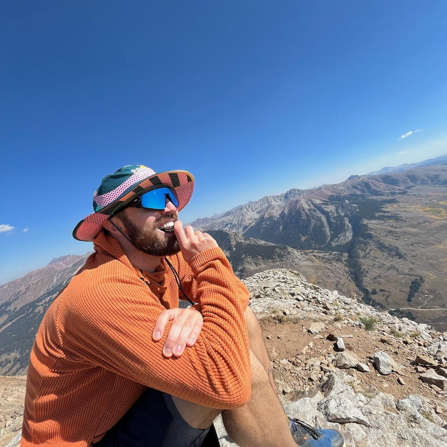 The top of said hike eating an Oreo YUM