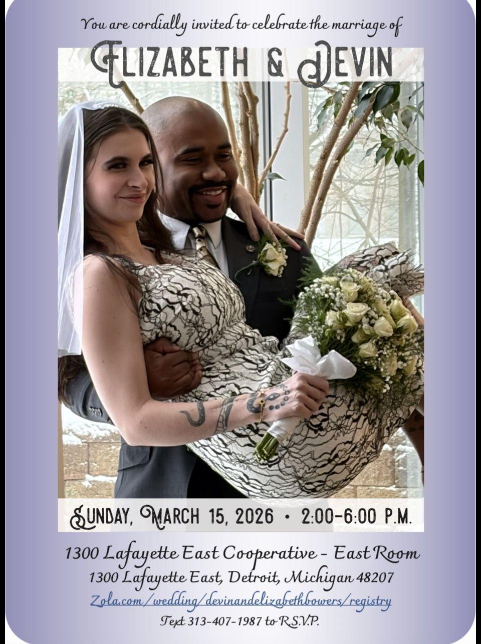 The Wedding Website of Elizabeth Ronald and Devin Bowers