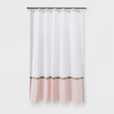 Colorblock Woven Shower Curtain Light Gold - Project 62™
