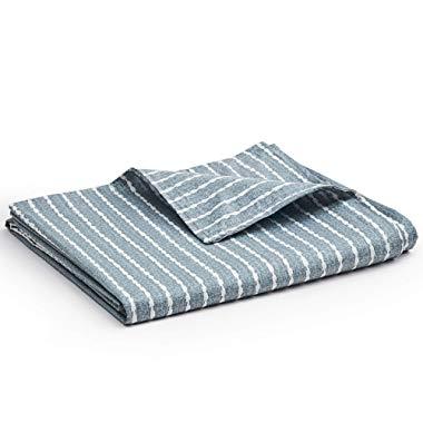 YnM Cotton Duvet Cover for Weighted Blankets (60''x80'') - Blue White Print