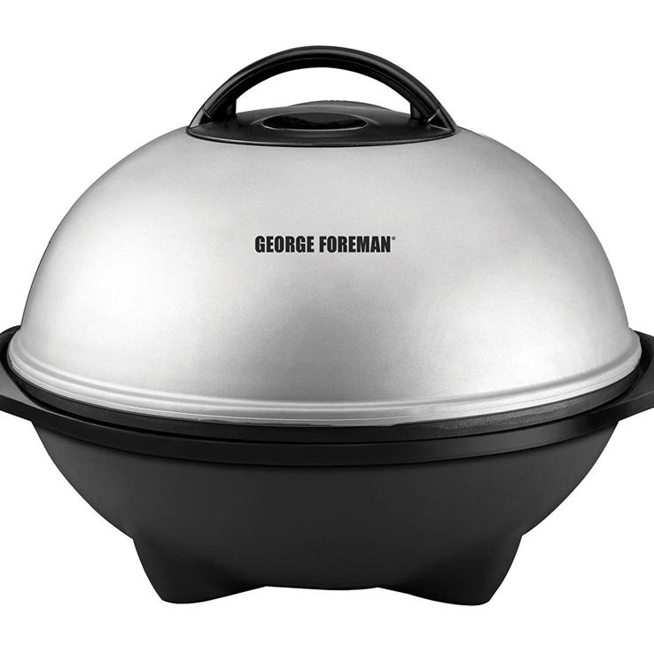 George Foreman, Silver, 12+ Indoor/Outdoor Electric Grill