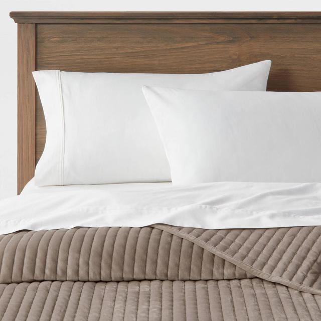 King Matte Velvet Solid Quilt Light Brown - Threshold™