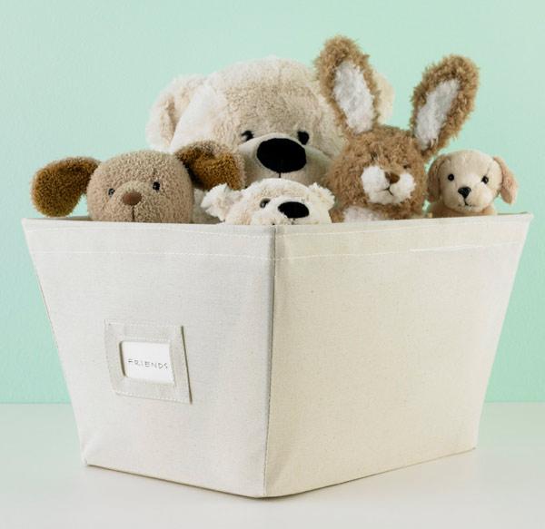 Open Canvas Storage Bins with Labels