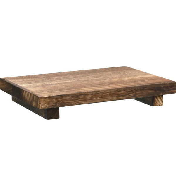 Nuogo Wood Riser Tray Soap, Stand Soap Tray for Kitchen Sink, Wood Pedestal for Kitchen Counter Sink Stand Decorative Rustic Bathroom Dishes Plant Bottles Candles Display(12 x 7 Inch,Brown)
