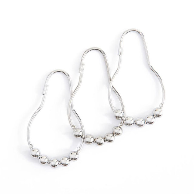 Chrome Shower Rings, Set of 12
