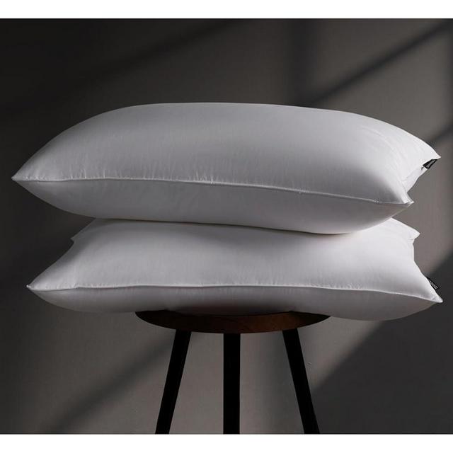 Luxury Goose Feather Down Pillows Queen Size Set of 2 Pack, 100% Cotton Hotel Collection Bed Pillows for Sleeping Soft Support Fluffy Medium Firm Pillows for Side Back Stomach Sleepers 20" x 30"