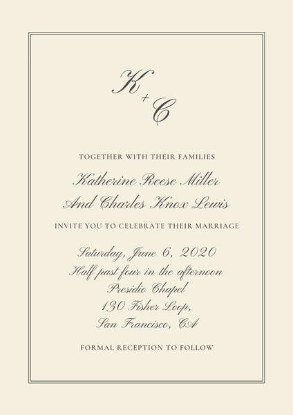 Abbey Frame | Ivory | Zola Wedding Invitations
