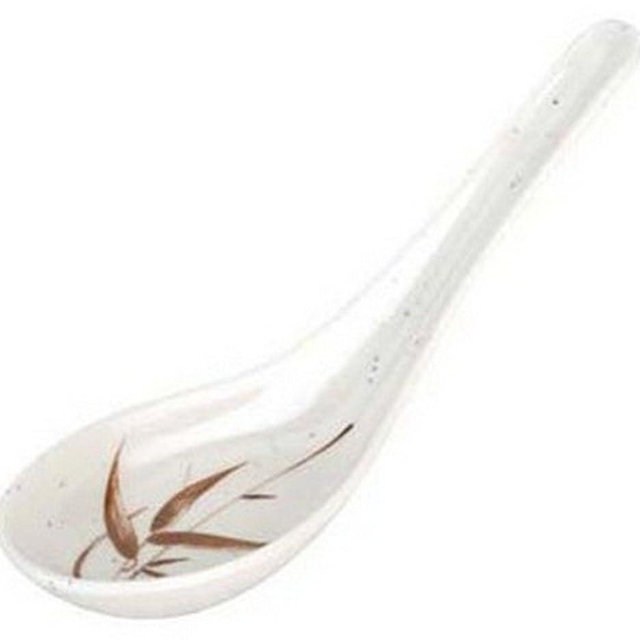 JapanBargain 2398, Set of 8 Chinese Soup Spoons Japanese Soup Spoons Wonton Soup Spoons Rice Spoons Pho Spoons Ramen Soup Spoons Dinner Spoons, Beige Color, 5.5 inch