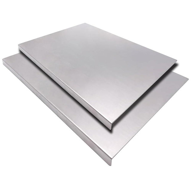 2PCS Large Stainless Steel Cutting Boards with Lip, Kneading Cutting Board Mats, Metal Cutting Board for Meat, Fruits, Vegetables, Bread, Baking, Non Adhesive (19.75" x 15.75", 15.75" x 11.5")