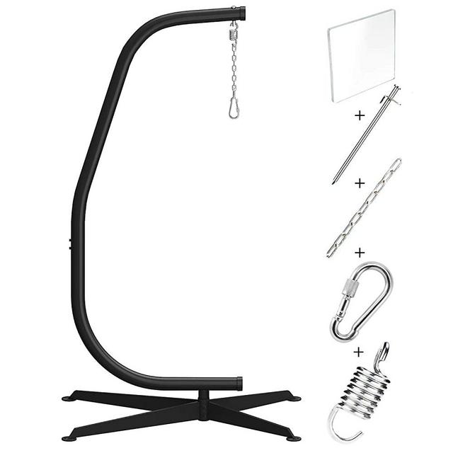 Greenstell Hammock Swing Stand,Hanging C-Stand with Buckle and Spring Hook, for Indoor ,Outdoor,Sturdy Hanging Stand Max load 150kg