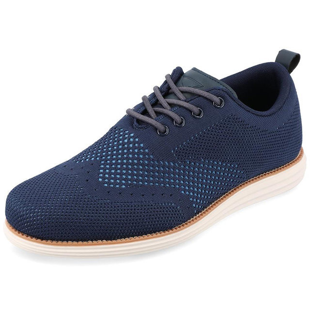 Vance Mens Ezra Wide Width Tru Comfort Foam Knit Wingtip Dress Shoe