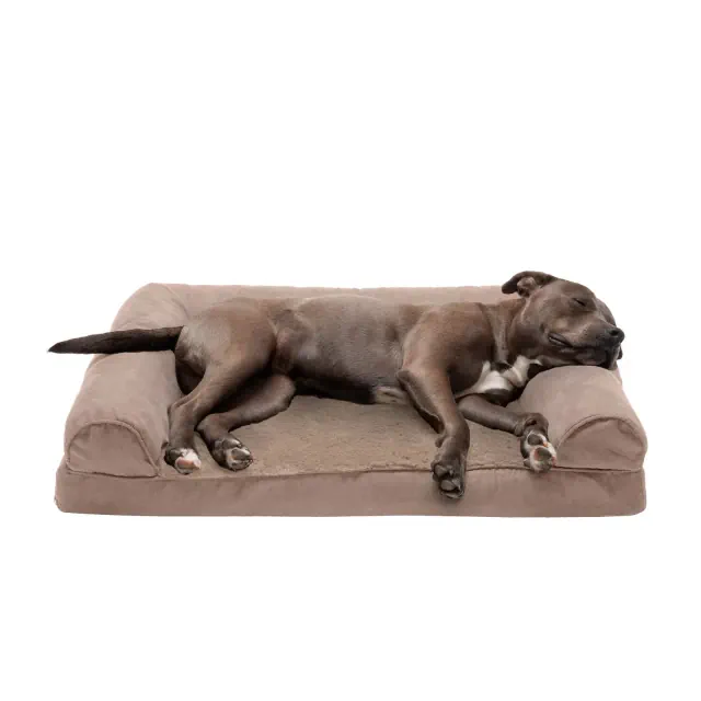 FurHaven Plush & Suede Orthopedic Sofa Dog Bed - Large, Almondine