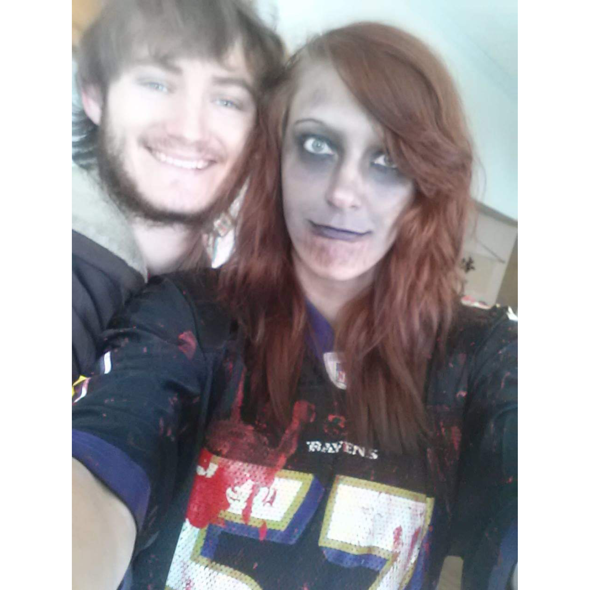 I asked DeWayne to prom senior year. If you know DeWayne, you know me being dressed up as a football zombie to do so made him extremely happy!