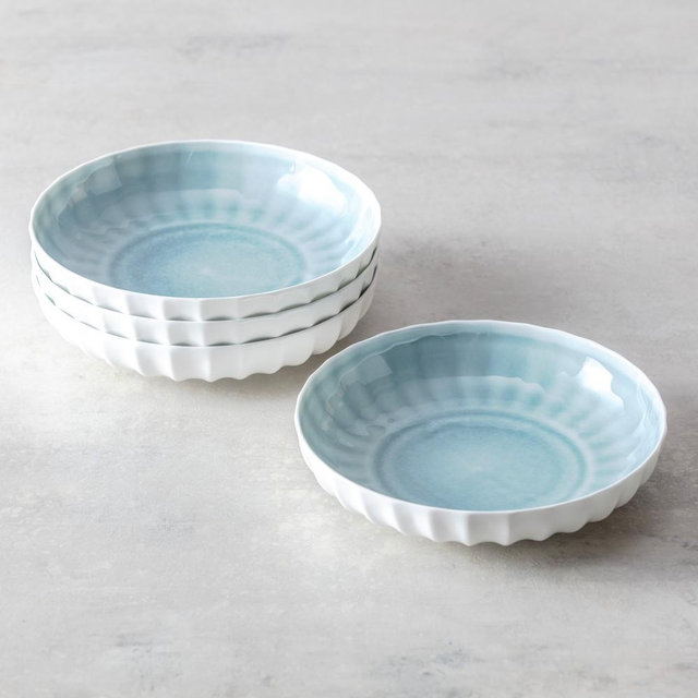 Fortessa Blyss Low Dinner Bowls, Set of 4, Green