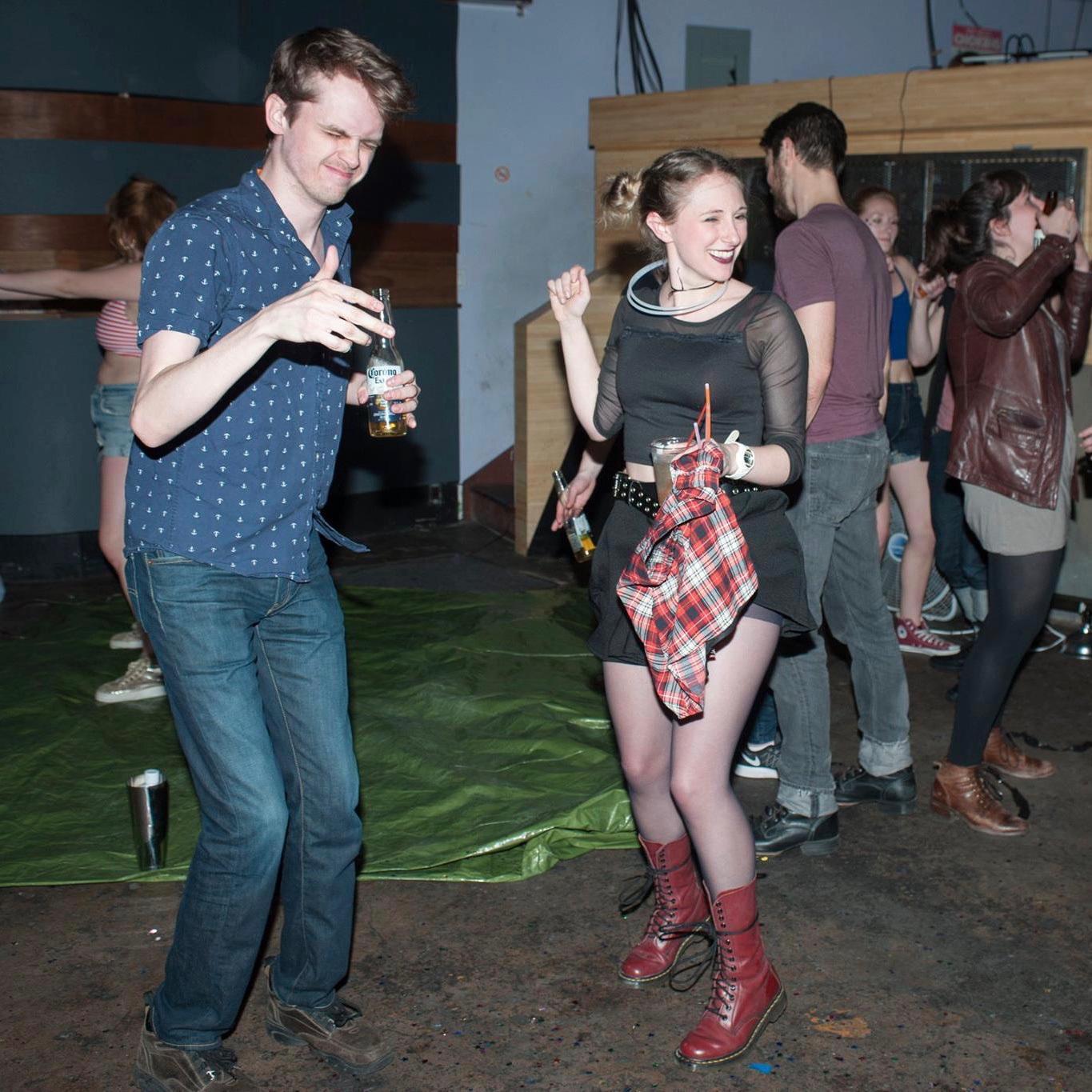Dancing after a performance in Brooklyn