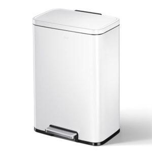 EKO Madison 50 Liter/13.2 Gallon Step Trash Can - Color: White