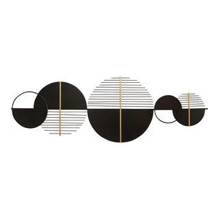 Stratton Home Decor Black and Gold Metal Modern Centerpiece Wall Decor - 48.00 X 1.50 X 16.00