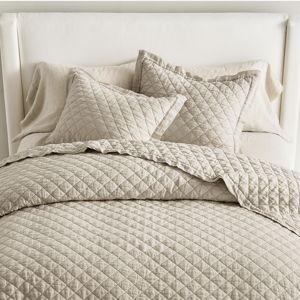 Belgian Linen Diamond Quilt (King, Flax)