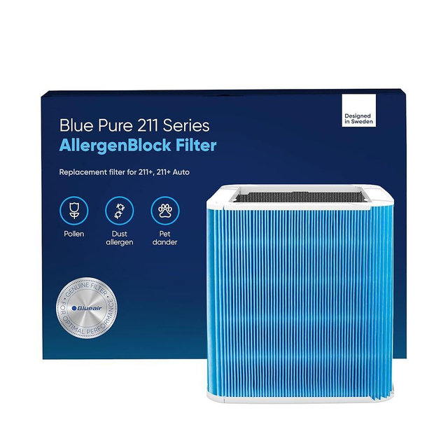 BLUEAIR Blue Pure 211+ Series AllergenBlock Filter, Genuine Replacement, Blueair Allergies, Pet Dander, Pollen, Dust, Blue Pure 211+ Series AllergenBlock Filter Fits Blueair 211+ and 211+ Auto