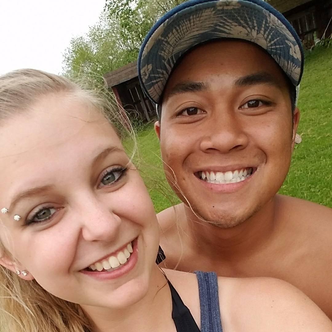 Our first selfie. We look like tiny babies :) - 2017