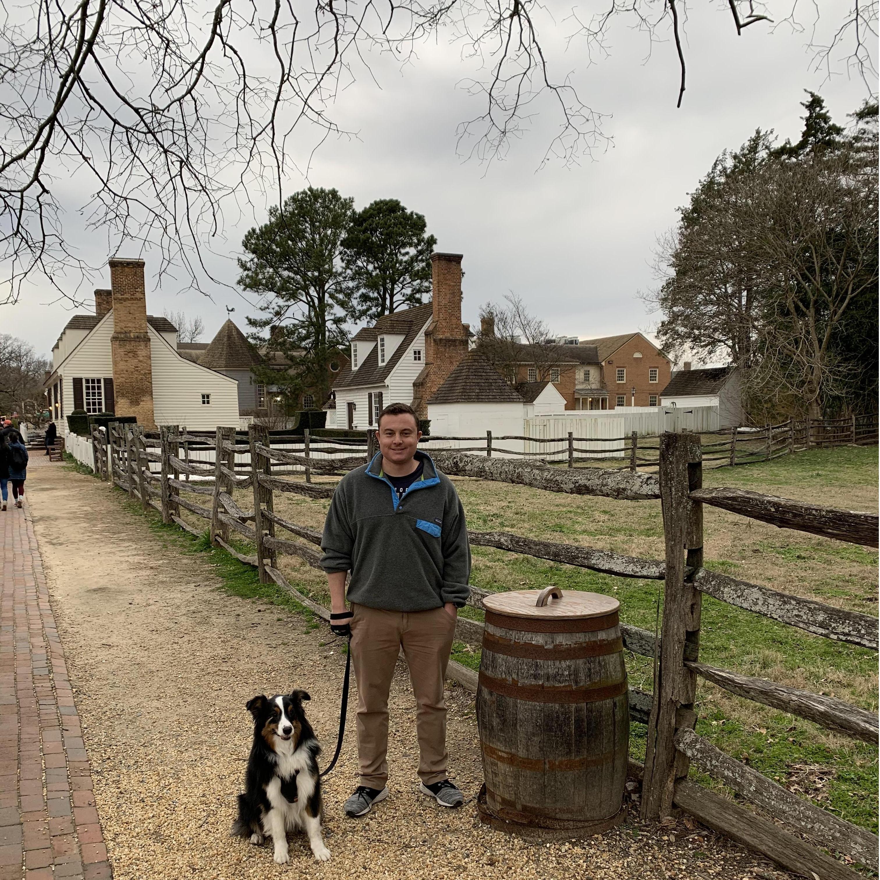 Exploring Colonial Williamsburg.