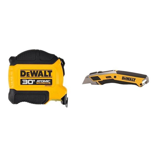 Dewalt Atomic Compact Series 30' Tape Measure & Premium Retractable Knife