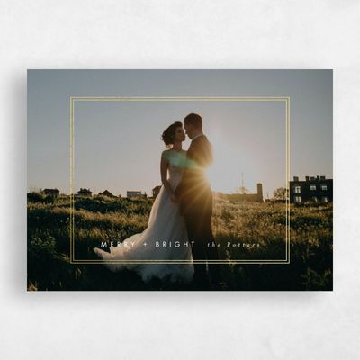 White Holiday Card - Yuletide Landscape Foil